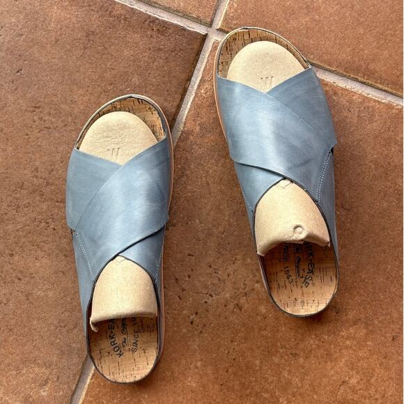 Kork-Ease Steel Blue Tutsi Cross-Band Slides Minimalist Classic Comfort size 11 - Picture 15 of 15